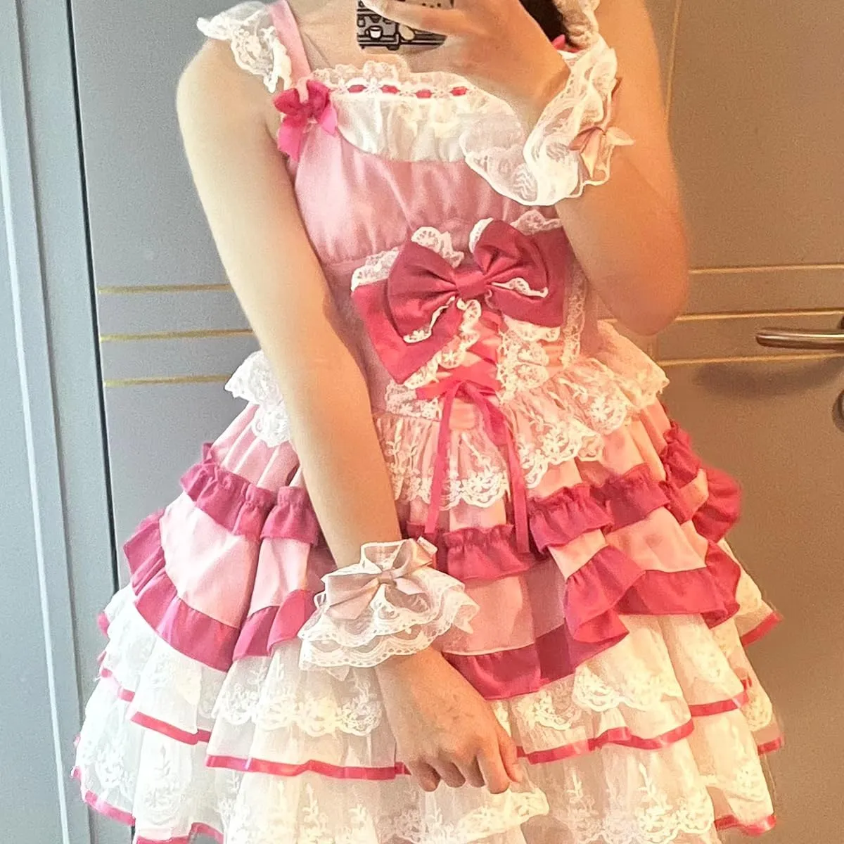 1 Pair Lolita Lace Gloves White Bow Hand Sleeve Sexy Lace Elastic Bracelet Women Ruffled Floral Lace Wrist Cuffs