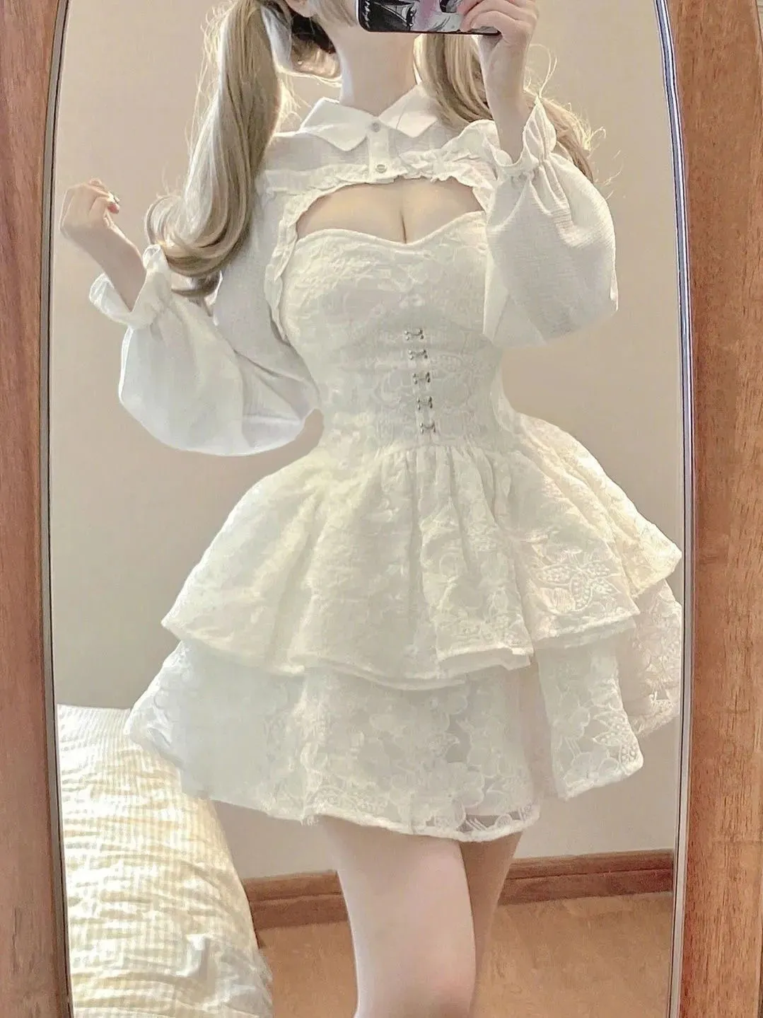 Early Autumn Pure Lust Blouse Lace Suspender Dress
