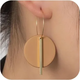 GLUBU Hoop Earrings for Women Dangle Earrings With Gold Hoop Lightweight Black Brown Pink Dangle Earrings Handmade Polymer Clay Earrings Hypoallergenic Earring for Women