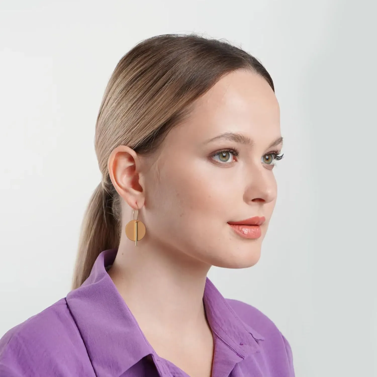 GLUBU Hoop Earrings for Women Dangle Earrings With Gold Hoop Lightweight Black Brown Pink Dangle Earrings Handmade Polymer Clay Earrings Hypoallergenic Earring for Women