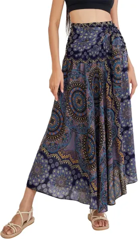 Joob Joob Long Boho Skirts for Women - Bohemian Hippie Maxi Summer Skirt
