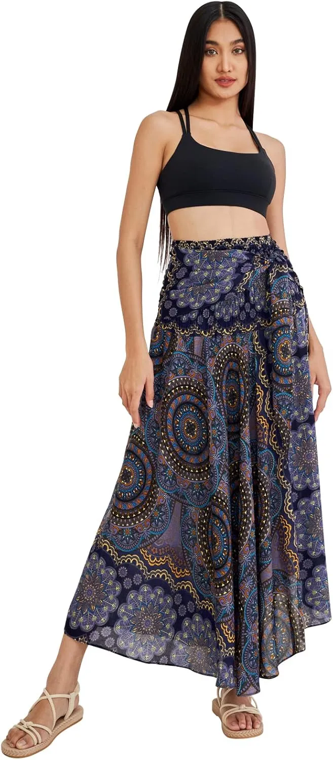 Joob Joob Long Boho Skirts for Women - Bohemian Hippie Maxi Summer Skirt