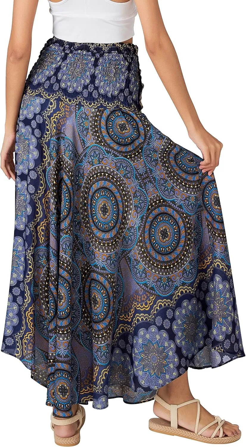 Joob Joob Long Boho Skirts for Women - Bohemian Hippie Maxi Summer Skirt