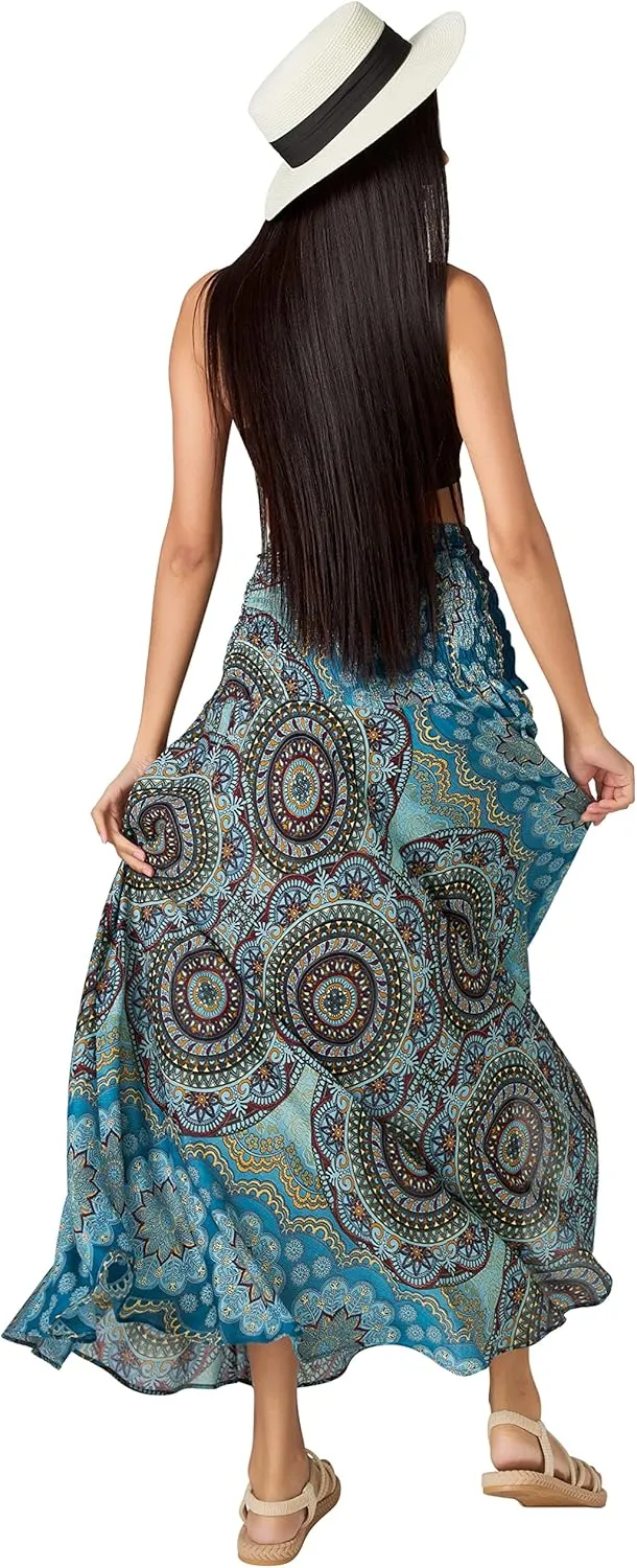 Joob Joob Long Boho Skirts for Women - Bohemian Hippie Maxi Summer Skirt