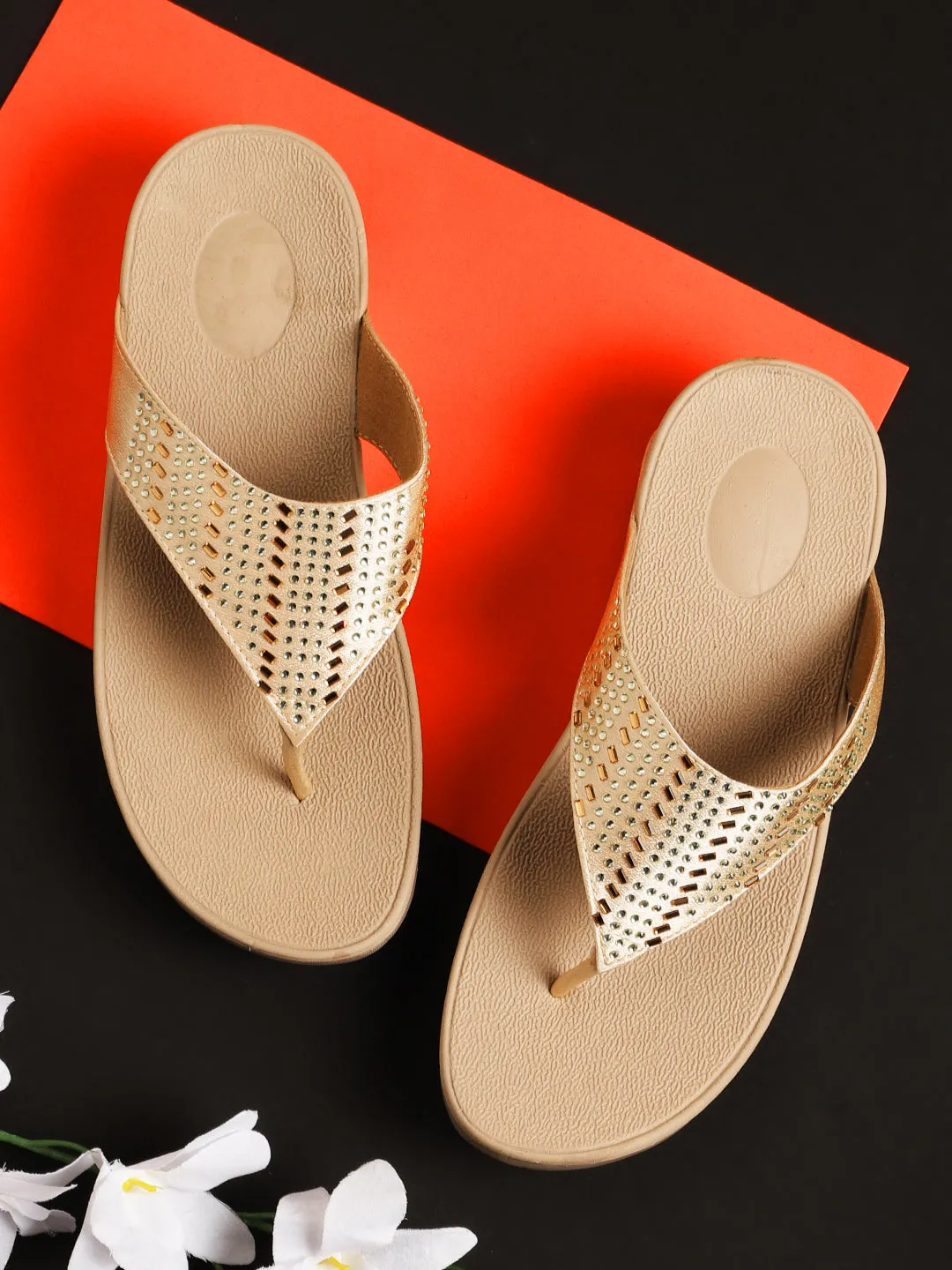 Layla Rose Gold Flats