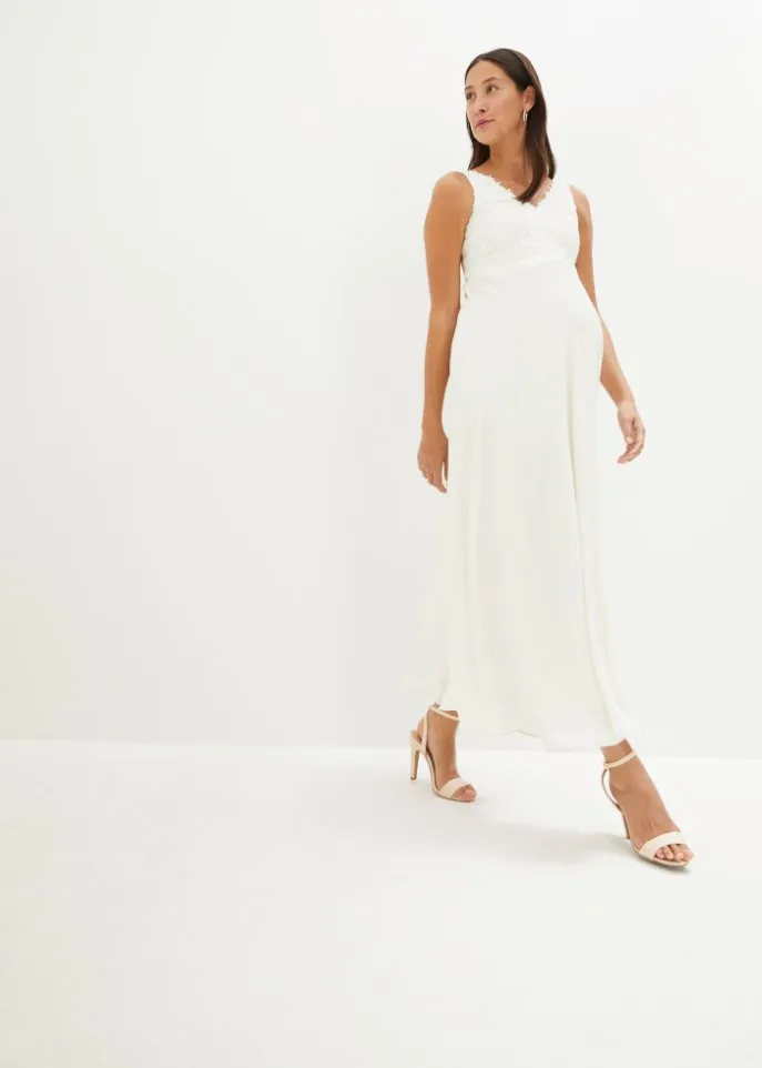 Maternity wedding dress with lace Bpc Bonprix Collection, white