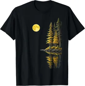 Nature Wildlife Mountain Landscape Reflection Forest Trees T-Shirt