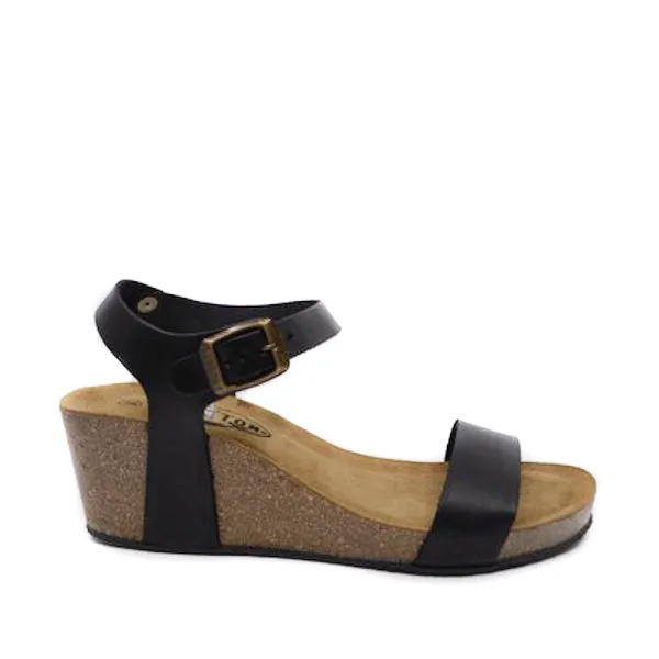 Plakton 363023 Black Wedge Sandals