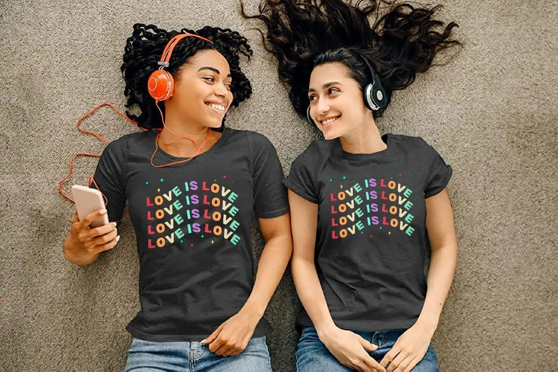 Pride Shirt Women Rainbow LGBT Equality Tshirt Funny Short Sleeve Gay Pride Shirt Top