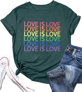 Pride Shirt Women Rainbow LGBT Equality Tshirt Funny Short Sleeve Gay Pride Shirt Top