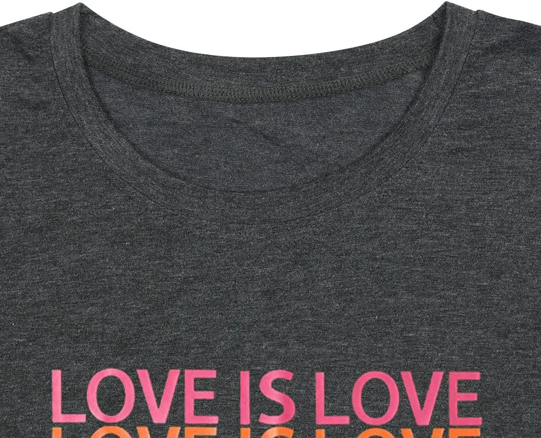 Pride Shirt Women Rainbow LGBT Equality Tshirt Funny Short Sleeve Gay Pride Shirt Top