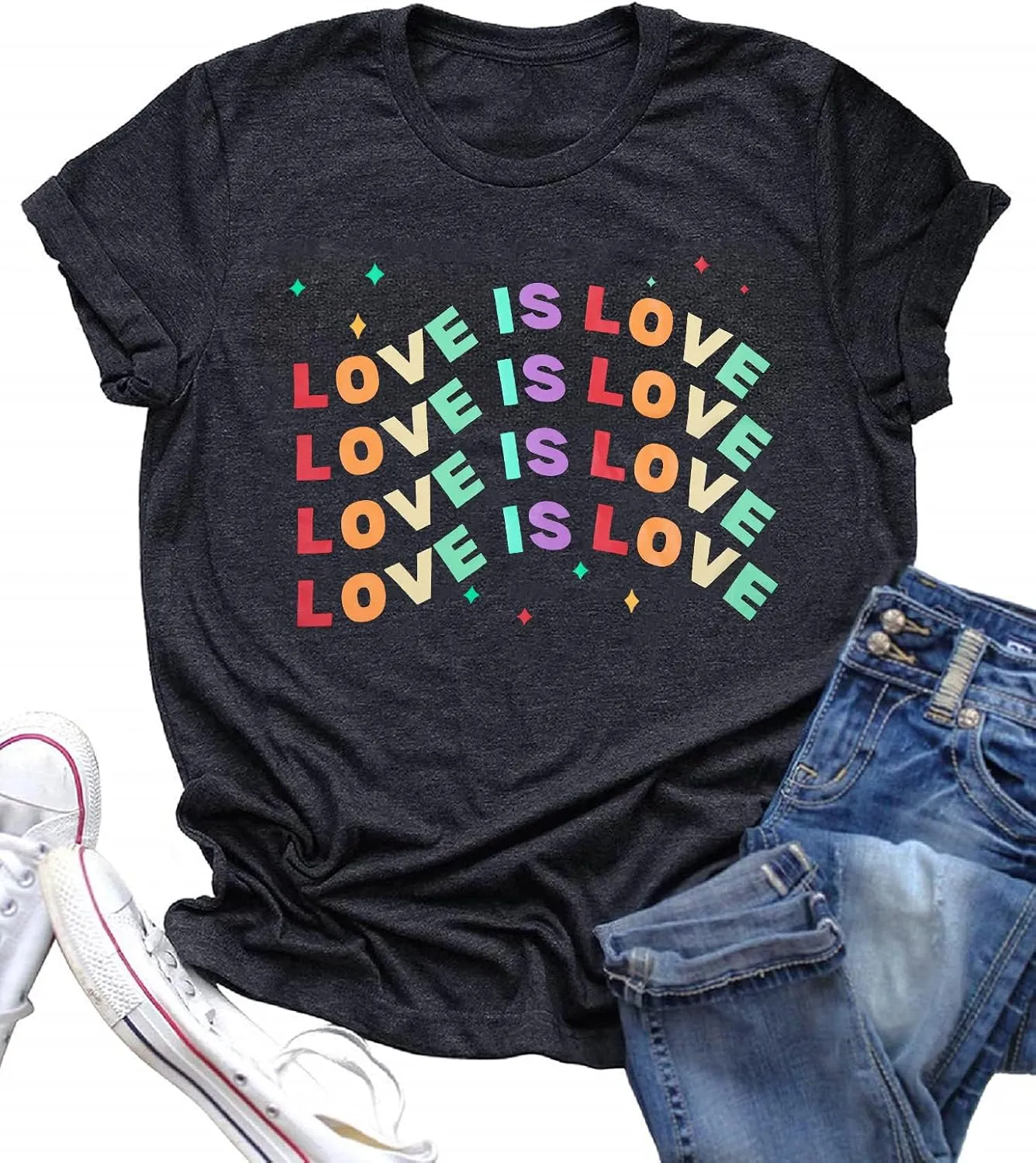 Pride Shirt Women Rainbow LGBT Equality Tshirt Funny Short Sleeve Gay Pride Shirt Top