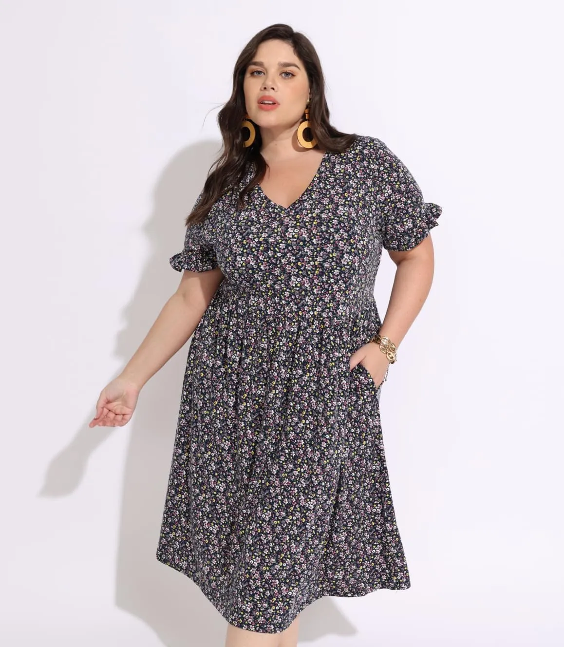RITERA Plus Size Dresses for Curvy Women Summer Spring Womens Dress V Neck Short Sleeve Casual Dress with Pockets XL-5XL
