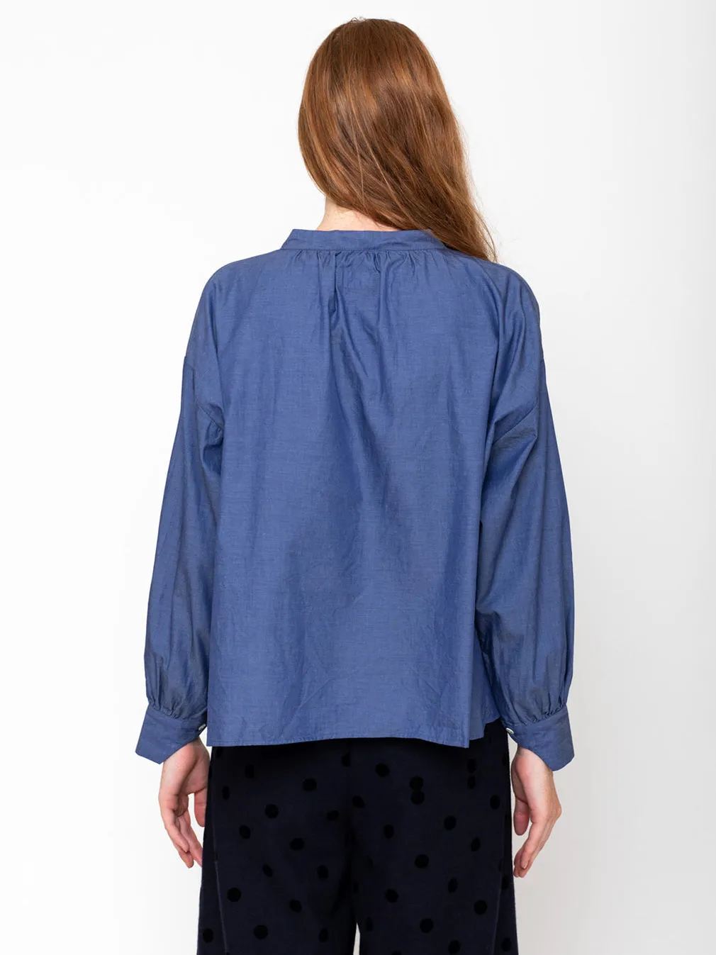 Sourire Blouse - Blue Poplin