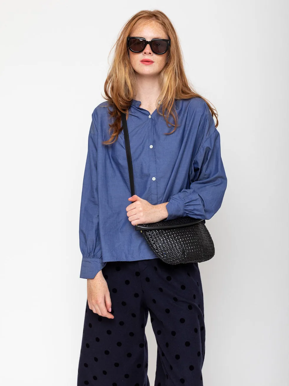 Sourire Blouse - Blue Poplin