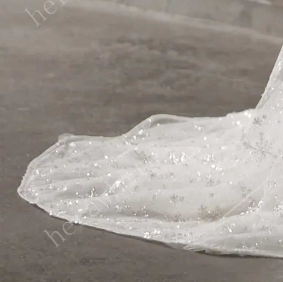Sparkly Beaded Lace A-Line Bridal Gown With Off the Shoulder Neckline