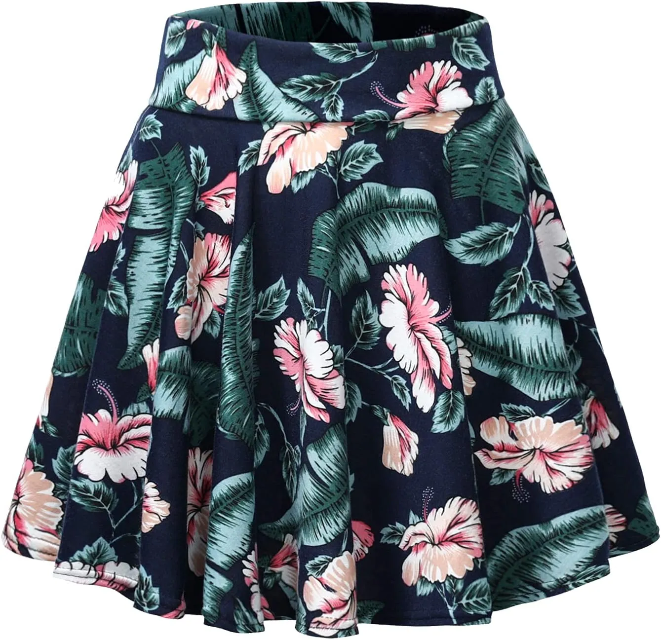 Urban CoCo Women's Mini Skater Flared Skirt Printed and Solid Tennis Skirt