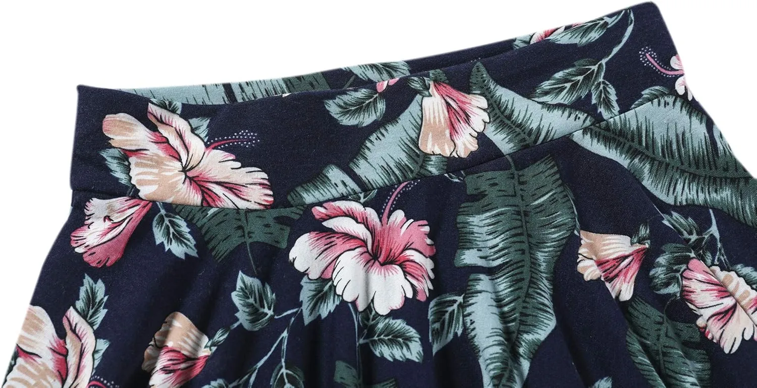 Urban CoCo Women's Mini Skater Flared Skirt Printed and Solid Tennis Skirt