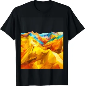 Vibrant Geometric Mountain Landscape T-Shirt