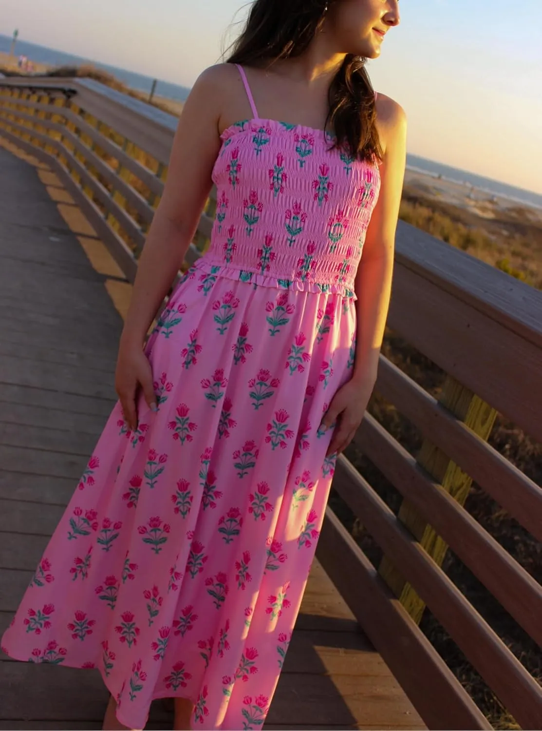 Women Y2k Boho Maxi Dress Tie Shoulder Backless Strappy Tiered Flowy Dress 2024 Summer Floral Beach Sundress