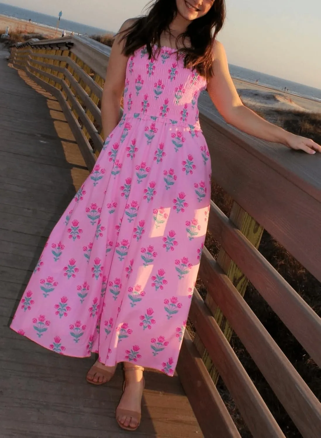 Women Y2k Boho Maxi Dress Tie Shoulder Backless Strappy Tiered Flowy Dress 2024 Summer Floral Beach Sundress