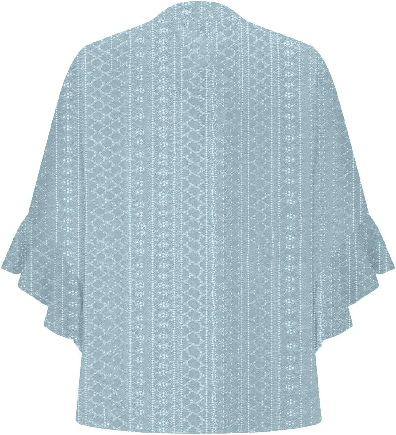 Women's Eyelet Embroidery Poncho Tops Half Sleeve Tops Dressy Casual Flowy Shirt Ruffles Hem Trendy Elegant Blouse