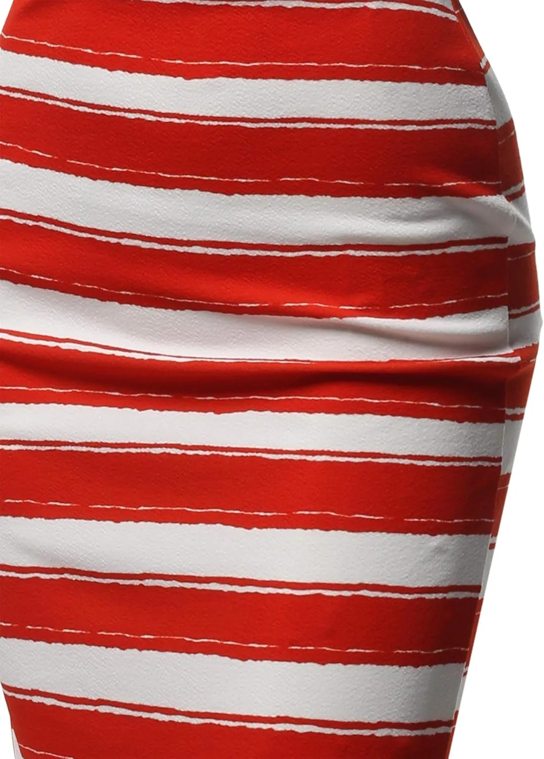 Women's Fitted Stretch Printed High Waist Midi Pencil Skirt
