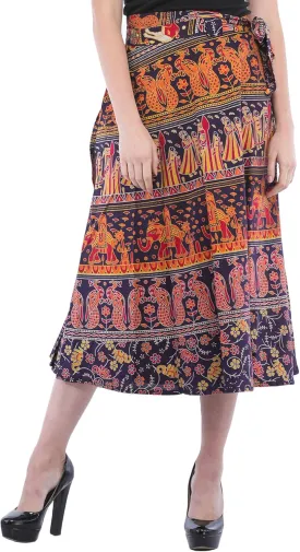 Wrap-Around Sanganeri Skirt with Printed Marriage Procession
